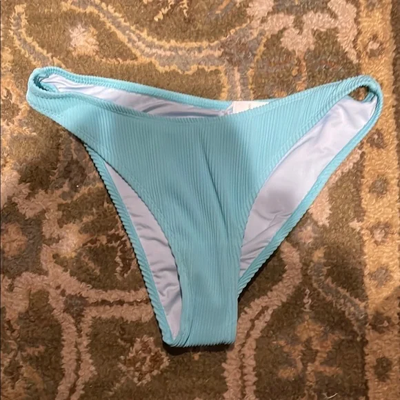 Aqua Ribbed Bikini Set - Picture 3 of 6